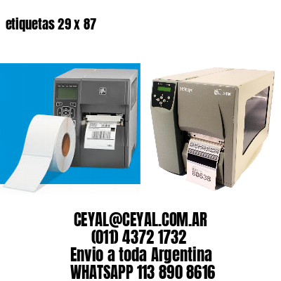 etiquetas 29 x 87