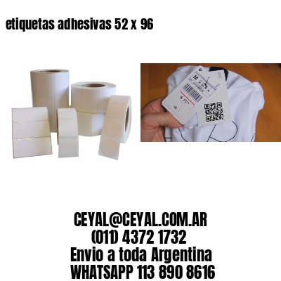 etiquetas adhesivas 52 x 96