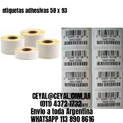 etiquetas adhesivas 58 x 93
