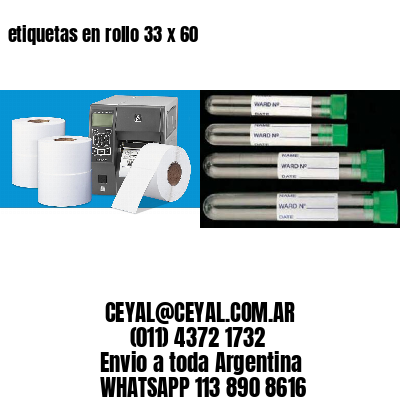 etiquetas en rollo 33 x 60