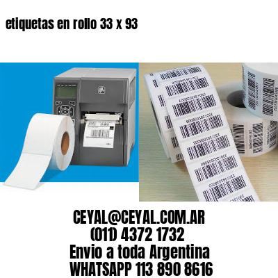 etiquetas en rollo 33 x 93