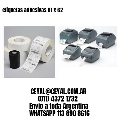 etiquetas adhesivas 61 x 62