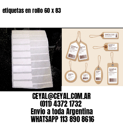 etiquetas en rollo 60 x 83