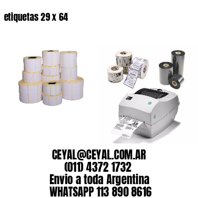 etiquetas 29 x 64