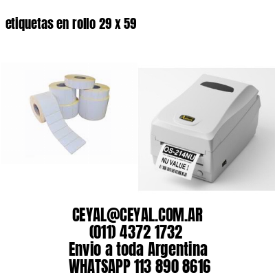etiquetas en rollo 29 x 59