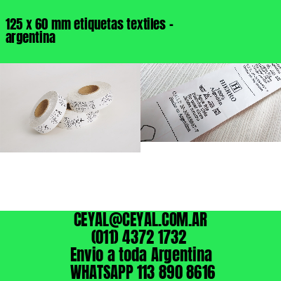 125 x 60 mm etiquetas textiles - argentina