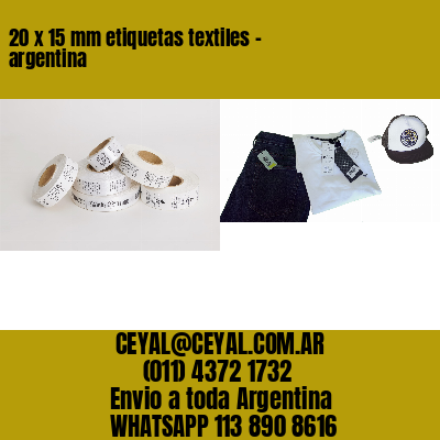 20 x 15 mm etiquetas textiles - argentina