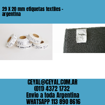 29 X 20 mm etiquetas textiles – argentina