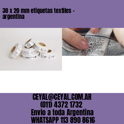 30 x 20 mm etiquetas textiles - argentina
