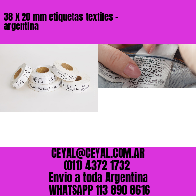 38 X 20 mm etiquetas textiles – argentina