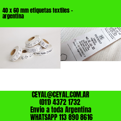 40 x 60 mm etiquetas textiles - argentina