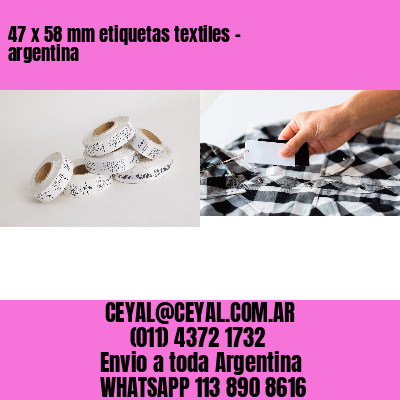 47 x 58 mm etiquetas textiles - argentina