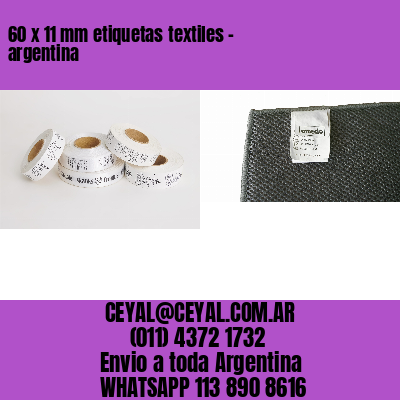 60 x 11 mm etiquetas textiles - argentina