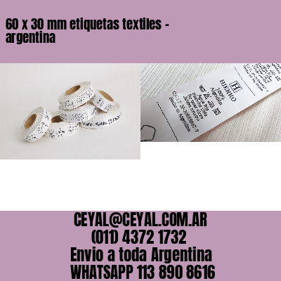 60 x 30 mm etiquetas textiles – argentina