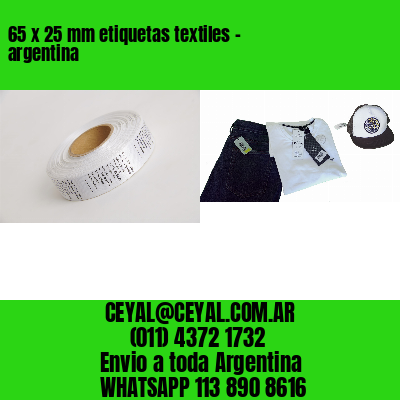 65 x 25 mm etiquetas textiles - argentina
