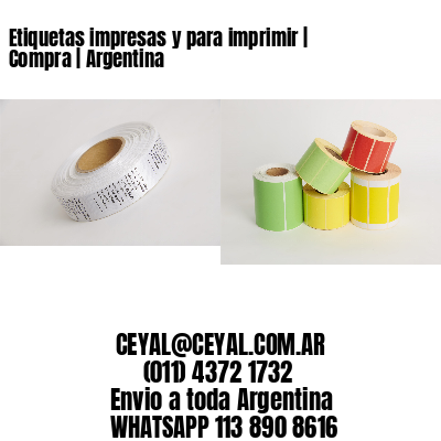 Etiquetas impresas y para imprimir | Compra | Argentina