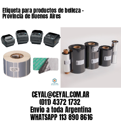 Etiqueta para productos de belleza - Provincia de Buenos Aires