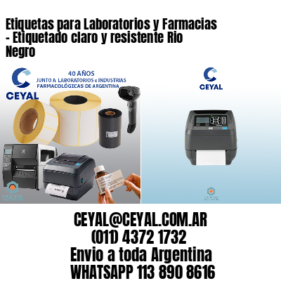 Etiquetas para Laboratorios y Farmacias – Etiquetado claro y resistente Rio Negro