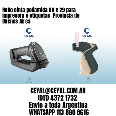 Rollo cinta poliamida 60 x 29 para impresora e etiquetas  Provincia de Buenos Aires