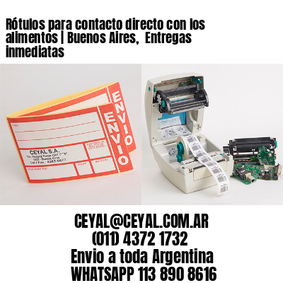 Rótulos para contacto directo con los alimentos | Buenos Aires,  Entregas inmediatas