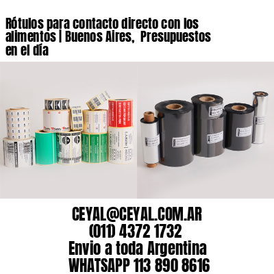 Rótulos para contacto directo con los alimentos | Buenos Aires,  Presupuestos en el día