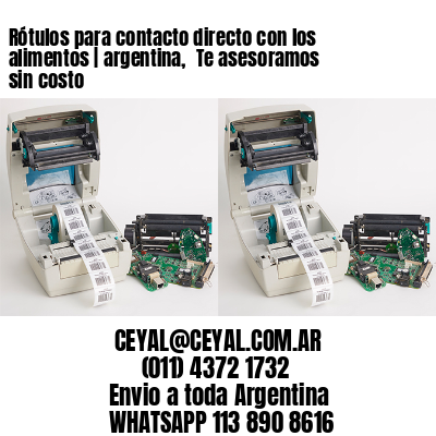 Rótulos para contacto directo con los alimentos | argentina,  Te asesoramos sin costo