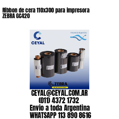 Ribbon de cera 110×300 para impresora ZEBRA GC420