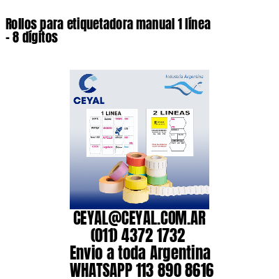 Rollos para etiquetadora manual 1 línea – 8 dígitos