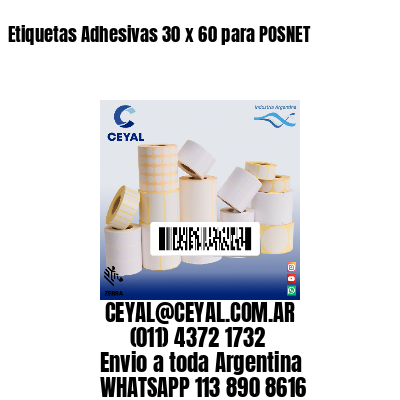Etiquetas Adhesivas 30 x 60 para POSNET