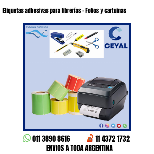Etiquetas adhesivas para librerías – Folios y cartuinas