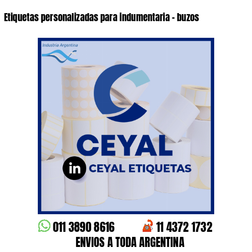 Etiquetas personalizadas para indumentaria - buzos