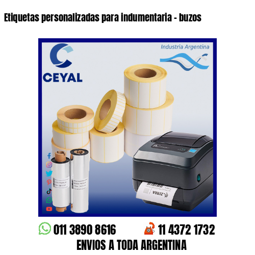 Etiquetas personalizadas para indumentaria – buzos