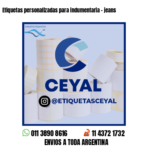 Etiquetas personalizadas para indumentaria - jeans