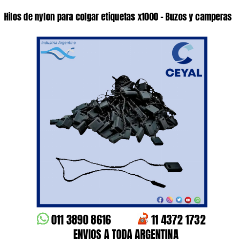 Hilos de nylon para colgar etiquetas x1000 – Buzos y camperas