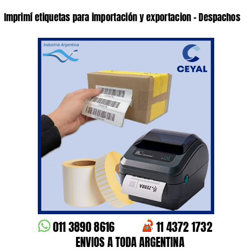 Imprimí etiquetas para importación y exportacion – Despachos