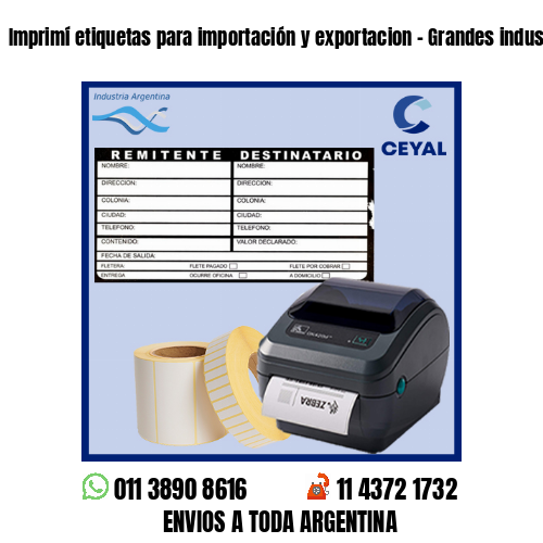 Imprimí etiquetas para importación y exportacion – Grandes industrias