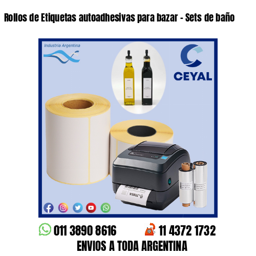Rollos de Etiquetas autoadhesivas para bazar – Sets de baño