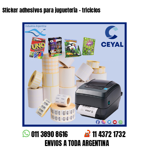 Sticker adhesivos para juguetería – triciclos