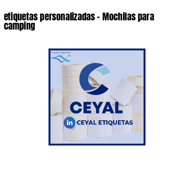 etiquetas personalizadas - Mochilas para camping