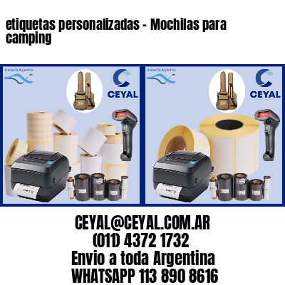 etiquetas personalizadas – Mochilas para camping