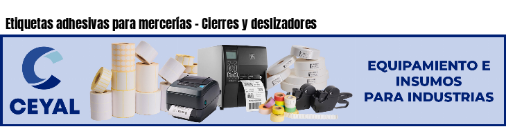 Etiquetas adhesivas para mercerías - Cierres y deslizadores