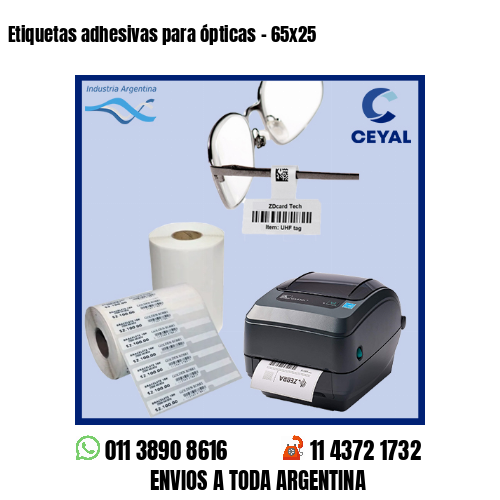 Etiquetas adhesivas para ópticas – 65×25