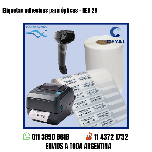 Etiquetas adhesivas para ópticas – RED 28