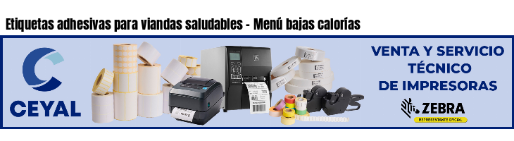 Etiquetas adhesivas para viandas saludables - Menú bajas calorías