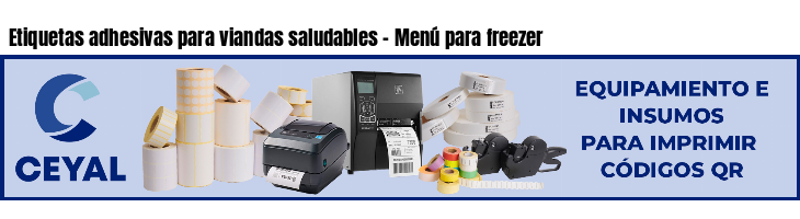 Etiquetas adhesivas para viandas saludables - Menú para freezer