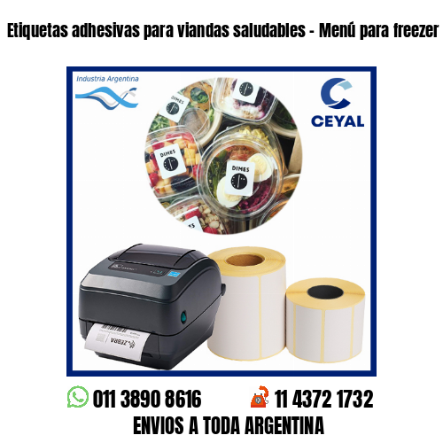 Etiquetas adhesivas para viandas saludables – Menú para freezer