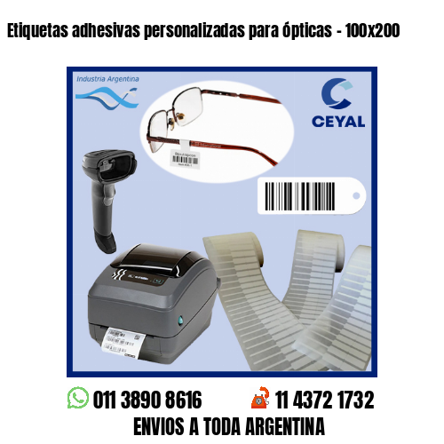Etiquetas adhesivas personalizadas para ópticas – 100×200