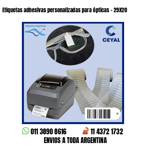 Etiquetas adhesivas personalizadas para ópticas – 29X20