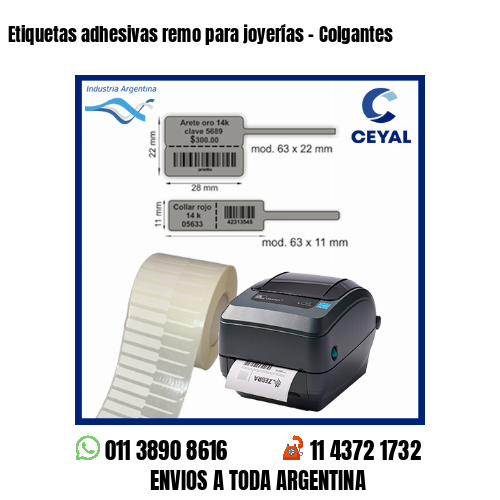 Etiquetas adhesivas remo para joyerías – Colgantes