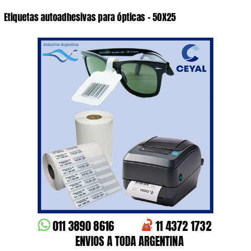 Etiquetas autoadhesivas para ópticas – 50X25